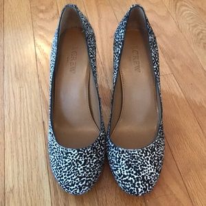 J.Crew animal print calf hair pumps